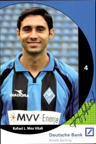 Autogrammkarte Fußballer Rafael L. Mea Vitali, SV Waldhof Mannheim 07, Autogramm