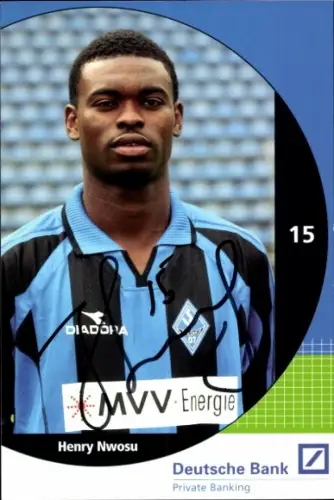 Autogrammkarte Fußballer Henry Nwosu, SV Waldhof Mannheim 07, Autogramm