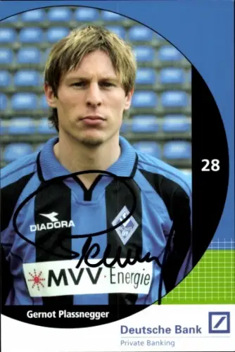 Autogrammkarte Fußballer Gernot Plassnegger, SV Waldhof Mannheim 07, Autogramm