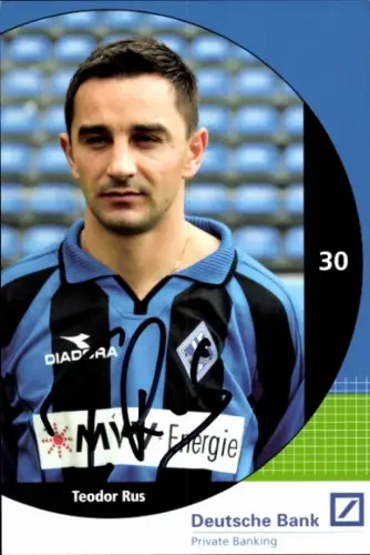 Autogrammkarte Fußballer Teodor Rus, SV Waldhof Mannheim 07, Autogramm