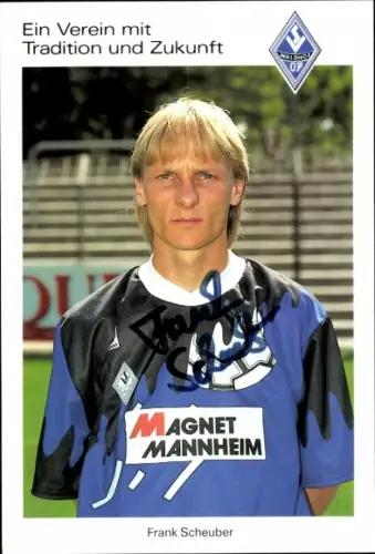 Autogrammkarte Fußballer Frank Scheuber, SV Waldhof Mannheim 07, Autogramm