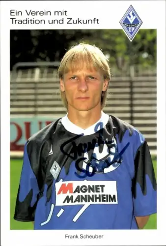 Autogrammkarte Fußballer Frank Scheuber, SV Waldhof Mannheim 07, Autogramm
