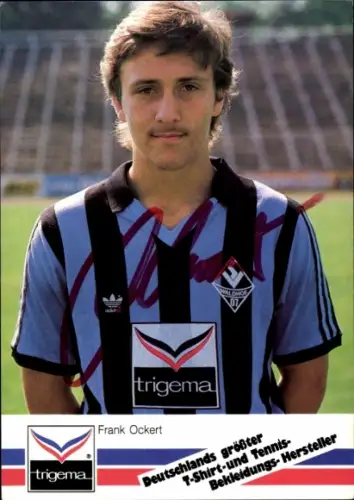 Autogrammkarte Fußballer Frank Ockert, SV Waldhof Mannheim 07, Autogramm