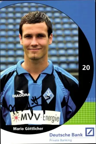 Autogrammkarte Fußballer Mario Göttlicher, SV Waldhof Mannheim 07, Autogramm