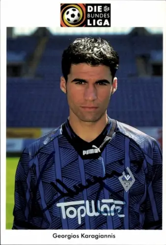 Autogrammkarte Fußballer Georgios Karagiannis, SV Waldhof Mannheim 07, Autogramm