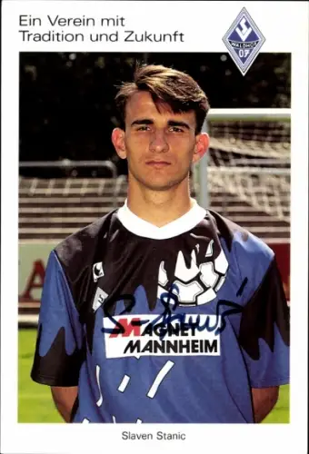 Autogrammkarte Fußballer Slaven Stanic, SV Waldhof Mannheim 07, Autogramm