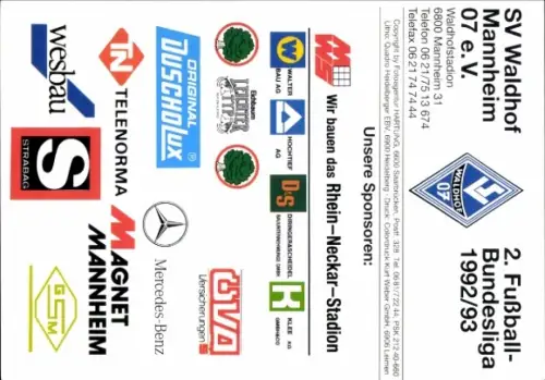 Autogrammkarte Fußballer Rene Hecker, SV Waldhof Mannheim 07, Autogramm