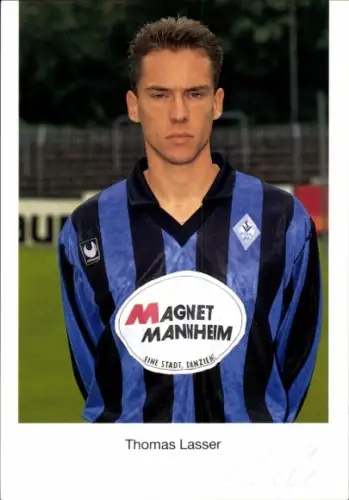 Autogrammkarte Fußballer Thomas Lasser, SV Waldhof Mannheim 07, Autogramm