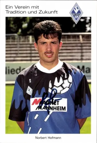 Autogrammkarte Fußballer Norbert Hofmann, SV Waldhof Mannheim 07, Autogramm