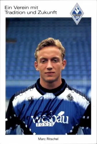 Autogrammkarte Fußballer Marc Ritschel, SV Waldhof Mannheim 07, Autogramm