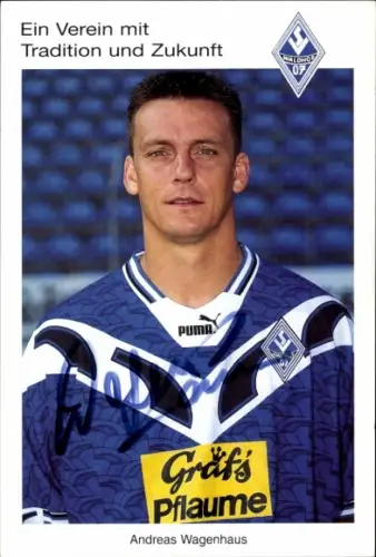 Autogrammkarte Fußballer Andreas Wagenhaus, SV Waldhof Mannheim 07, Autogramm