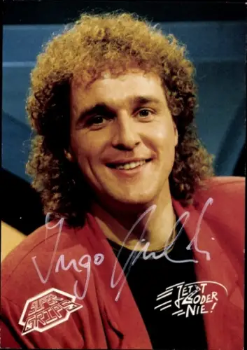 Autogrammkarte Moderator Ingo Dubinski, Portrait, Autogramm