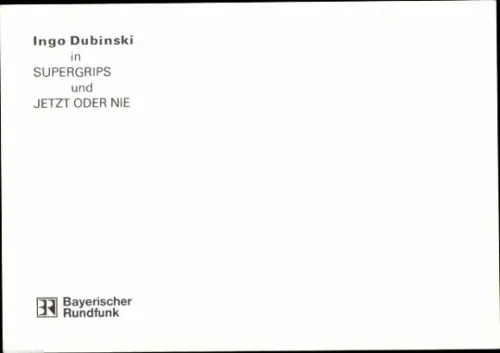 Autogrammkarte Moderator Ingo Dubinski, Portrait, Autogramm