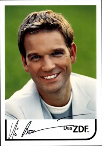 Autogrammkarte Moderator Kai Böcking, Portrait, Autogramm