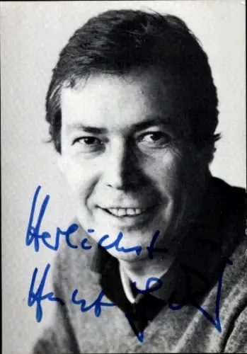 Autogrammkarte Moderator Helmut G. Müller, Portrait, Autogramm
