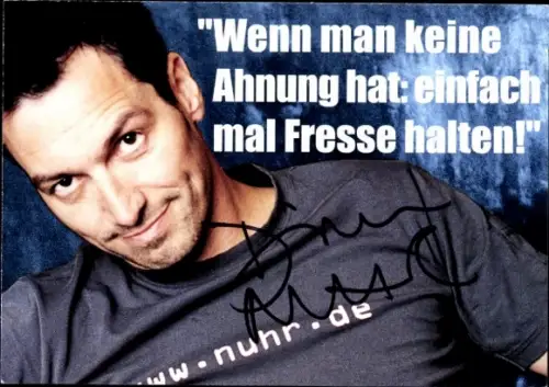 Autogrammkarte Moderator, Komiker, Autor Dieter Nuhr, Portrait, Autogramm