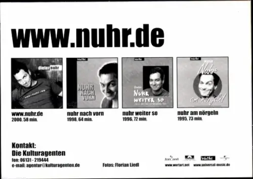 Autogrammkarte Moderator, Komiker, Autor Dieter Nuhr, Portrait, Autogramm