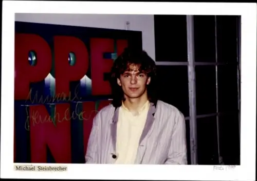 Autogrammkarte Moderator Michael Steinbrecher, Portrait, Autogramm