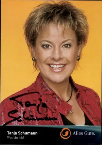 Ak Schauspielerin Tanja Schumacher, Portrait, Was bin ich?, Autogramm