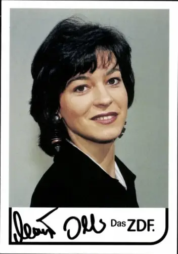 Autogrammkarte Moderatorin Maybrit Illner, Portrait, Autogramm