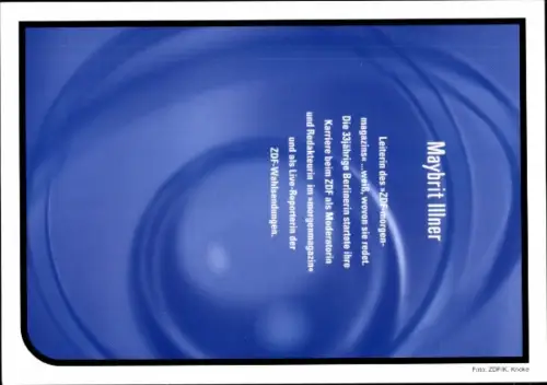 Autogrammkarte Moderatorin Maybrit Illner, Portrait, Autogramm