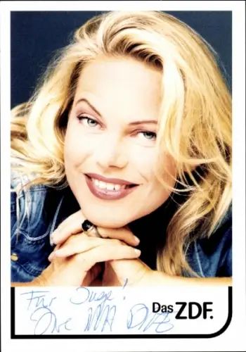 Ak Schauspielerin Nina Ruge, Portrait, Autogramm, ZDF