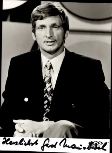 Ak Moderator Gerd Mausbach, ZDF, Portrait, Autogramm