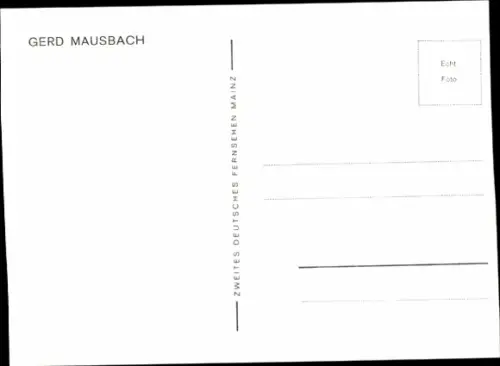 Ak Moderator Gerd Mausbach, ZDF, Portrait, Autogramm