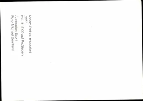 Autogrammkarte Moderatorin Miriam Pielhau, Portrait, Autogramm