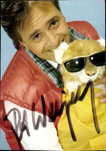 Autogrammkarte Moderator Pit Weyrich, Portrait, Autogramm