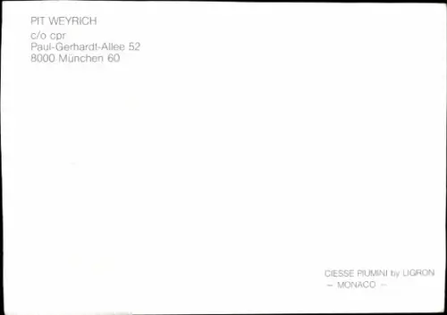 Autogrammkarte Moderator Pit Weyrich, Portrait, Autogramm