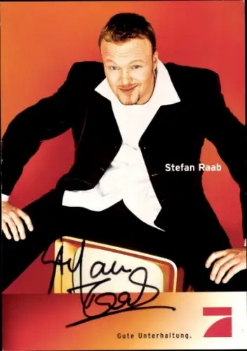 Ak Moderator Stefan Raab, Portrait, Autogramm