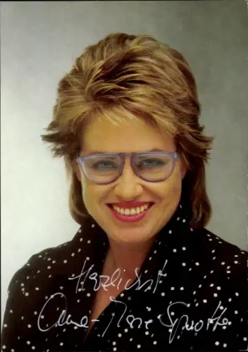 Autogrammkarte Moderatorin Anne-Marie Sprotte, Portrait, Autogramm