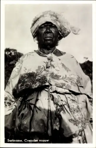 Ak Suriname, Mensch in Tracht, Porträt