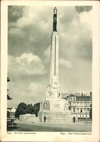 Ak Riga Lettland, Freiheitsdenkmal