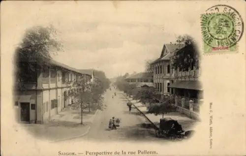 Ak Saigon Cochinchine Vietnam, Rue Pellerin