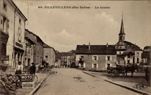 Ak Aillevillers Haute Saône, Stadtzentrum, Geschäfte