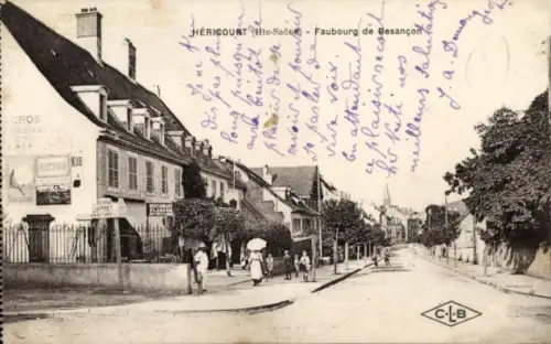 Ak Héricourt Haute Saône, Faubourg de Besançon