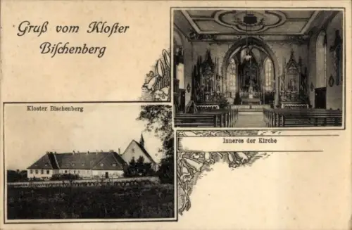 Ak Bischenberg Bischoffsheim Bischofsheim Elsass Bas Rhin, Kloster Bischenberg, Kirche Innenansicht