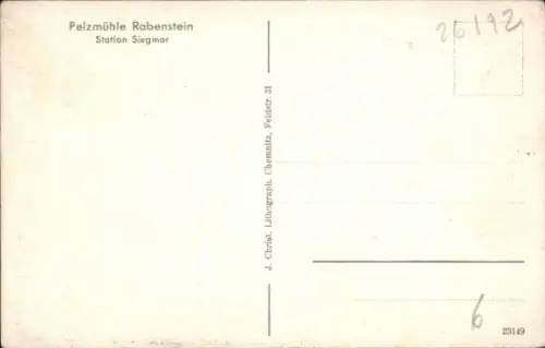 Ak Siegmar Chemnitz in Sachsen, Pelzmühle Rabenstein