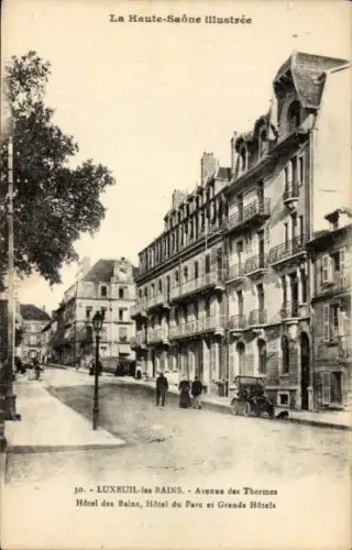 Ak Luxeuil les Bains Haute Saône, Avenue des Thermes, Hôtel des Bains, Parc