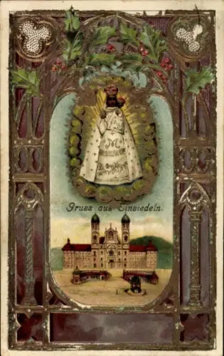 Präge Litho Einsiedeln Kanton Schwyz Schweiz, Kloster Einsiedeln, Gnadenbild