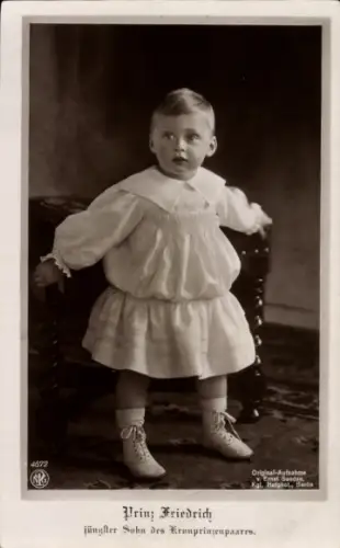 Ak Prinz Friedrich, Jüngster Sohn des Kronprinzenpaares, Portrait
