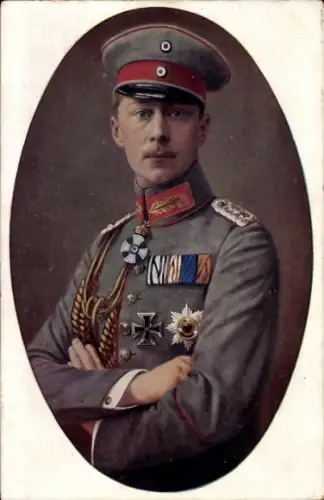 Ak Kronprinz Wilhelm, Portrait in Uniform, Eisernes Kreuz