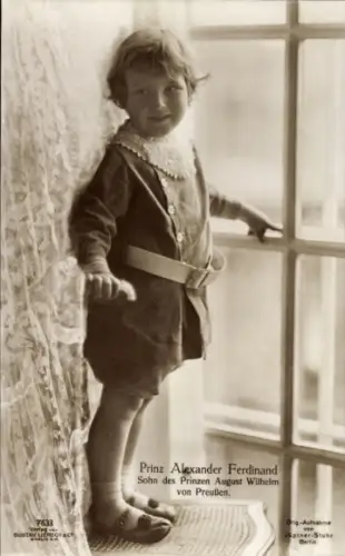 Ak Prinz Alexander Ferdinand von Preußen, Sohn des Prinzen August Wilhelm, Portrait