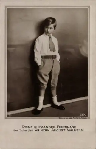 Ak Prinz Alexander Ferdinand von Preußen, Sohn von August Wilhelm