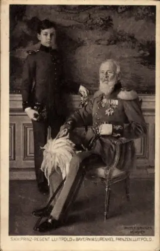 Ak Prinzregent Luitpold von Bayern und sein Urenkel Luitpold