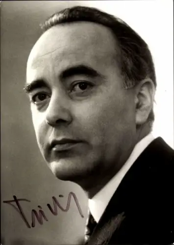 Ak Politiker Hans Friderichs, Portrait, Autogramm