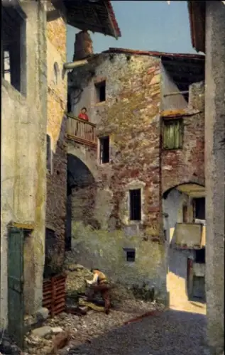 Ak Agra Indien, Alte Häuser