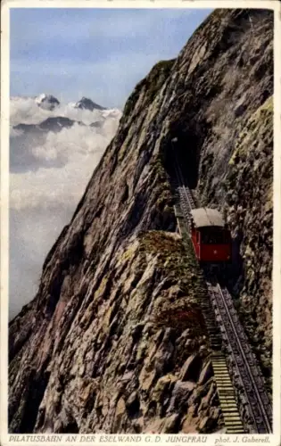 Ak Kanton Bern Schweiz, Pilatusbahn, Eselwand, Jungfrau